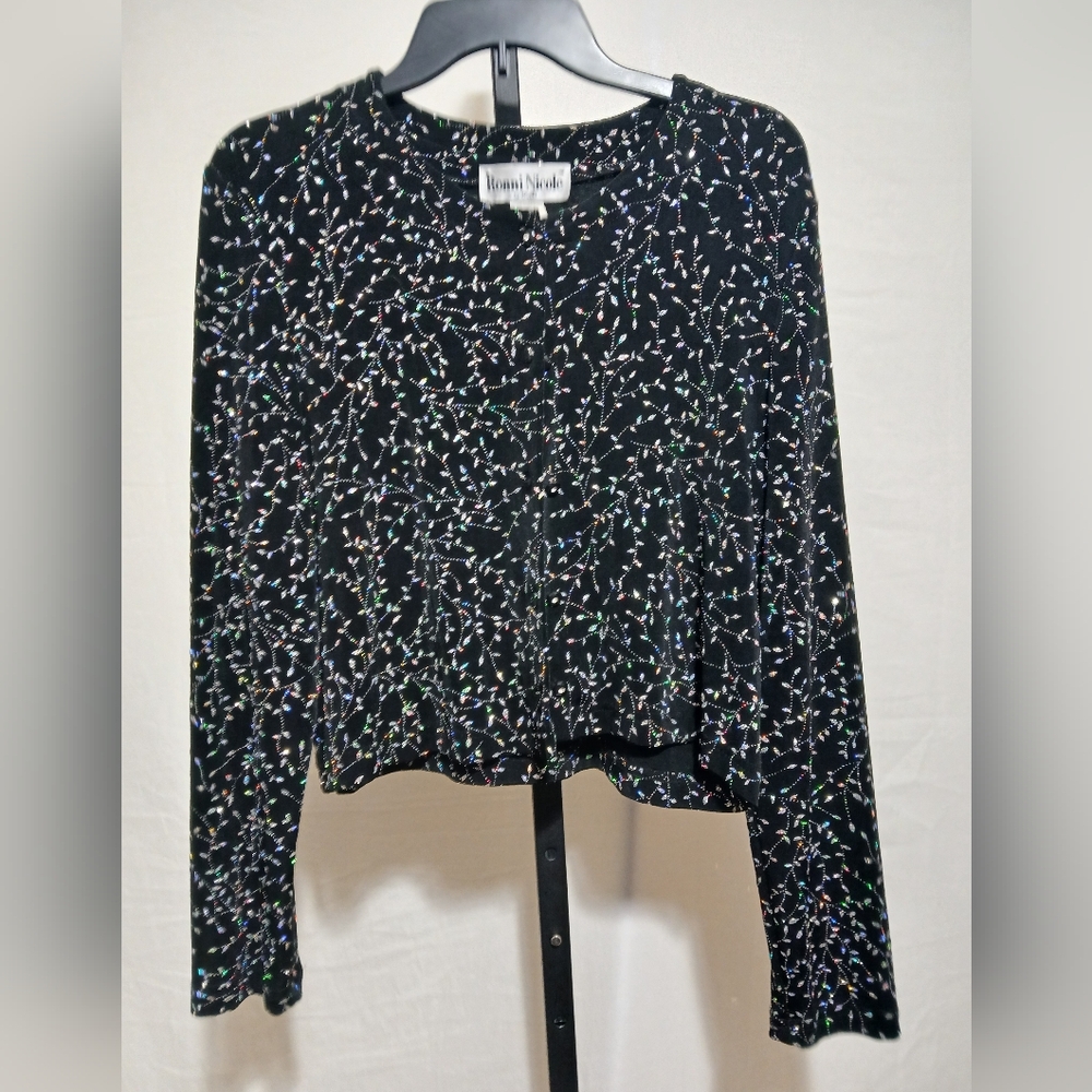 Ronnie Nicole Black And Multi Colored Jacket